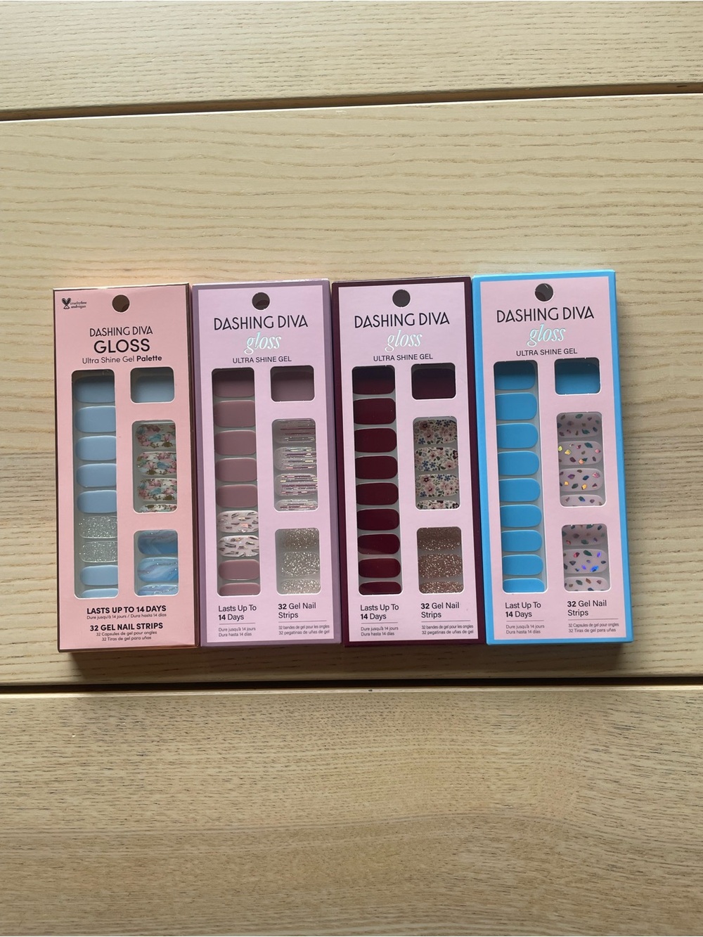 Dashing Diva Gloss Ultra Shine Press on Gel Nail Strips - Blue, Pink and florals